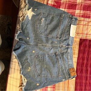 American Eagle Outfitters Blue Jean Shorts Distressed Frayed